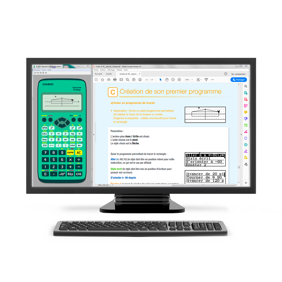 Calculatrice Scientifique Spéciale Collège Casio FX-92+ Graphiques et  Formules 