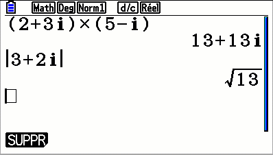Argument d'un nombre complexe avec la calculatrice casio Graph 35+E II ou Graph 90+E