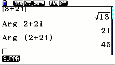 Conjugué d'un nombre complexe avec la calculatrice casio Graph 35+E II ou Graph 90+E