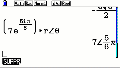 Déterminer la forme algébrique d'un nombre complexe avec la calculatrice casio graph 35+E II et Graph 90+E