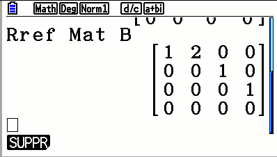 Intervertir ligne matrice avec la calculatrice casio graph 35+EII et graph 90+E
