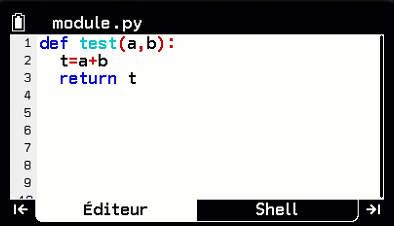 Effacer l'écran dans le menu PYTHON de la calculatrice CASIO GRAPH MATH+