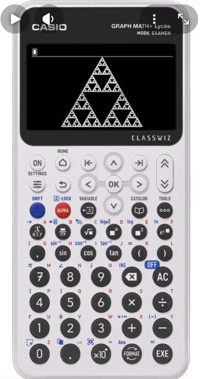 Triangle de Sierpinski calculatrice CASIO GRAPH MATH+
