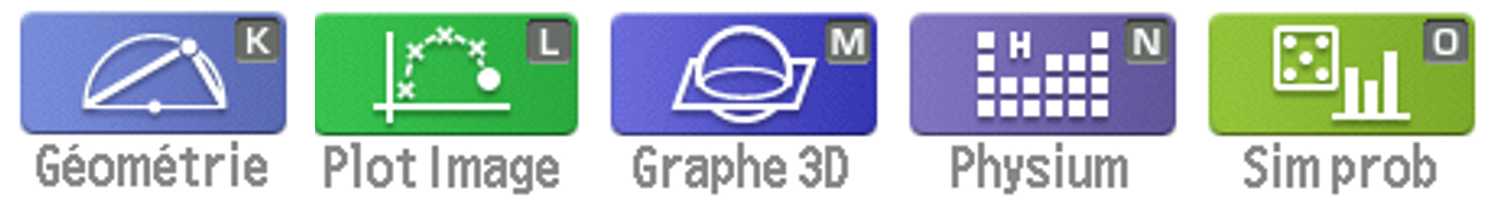 Menus additionnels de la calculatrice GRAPH 90+E