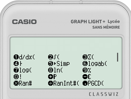 Fonctionnalités de la GRAPH LIGHT+ avec les touches SECONDE CATALOG