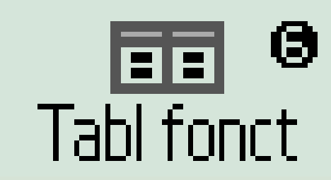 Menu tableau de fonction GRAPH LIGHT+ 