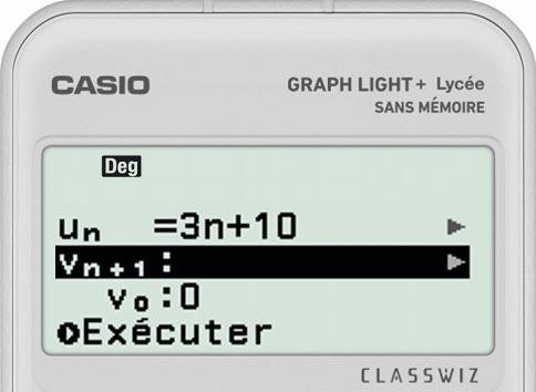 Changer l'indice du premier terme d'un suite avec la GRAPH LIGHT+