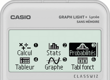Calculer P(X=k), loi binomiale avec la calculatrice CASIO GRAPH LIGT+