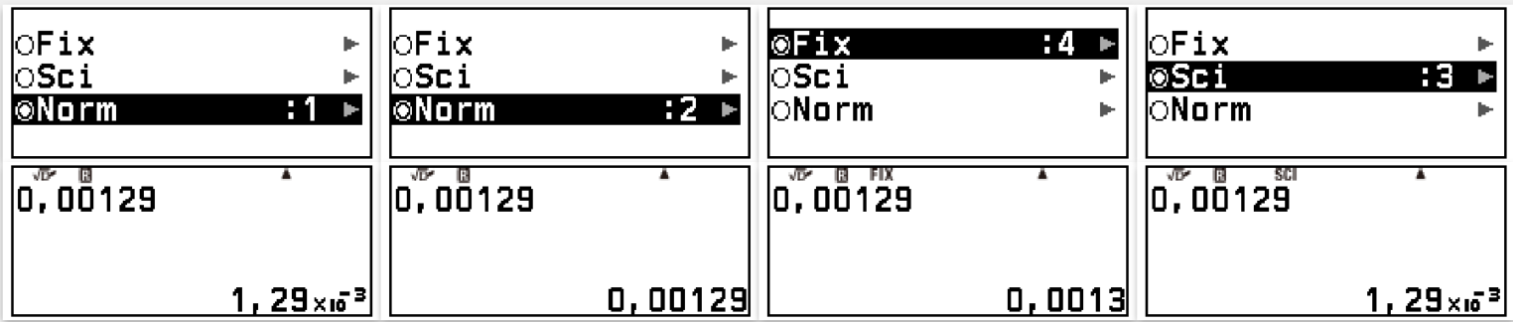 Format d'affichage des nombres décimaux sur la GRAPH LIGHT+