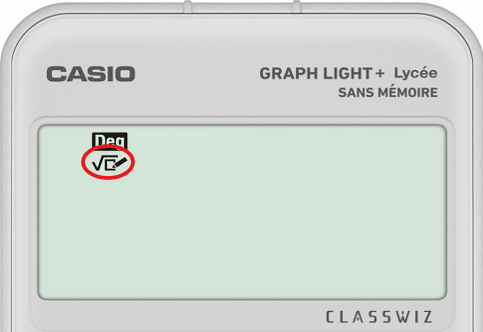Pictogramme indique l'écriture naturelle sur la calculatrice CASIO GRAPH LIGHT+