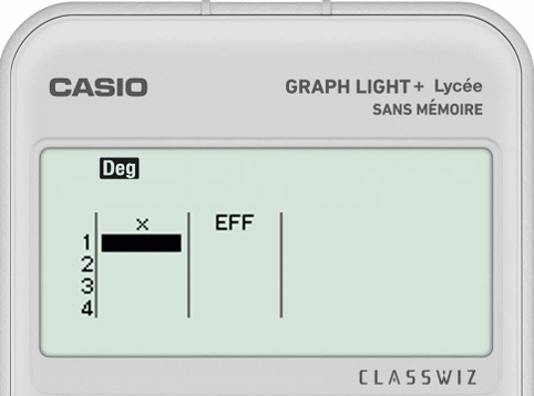 Saisir des données sans effectif avec la calculatrice CASIO GRAPH LIGHT+