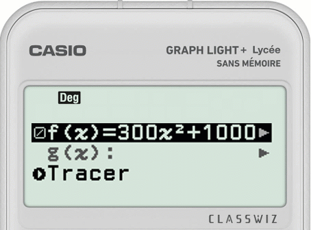 Zoom automatique avec la calculatrice CASIO GRAPH LIGHT+