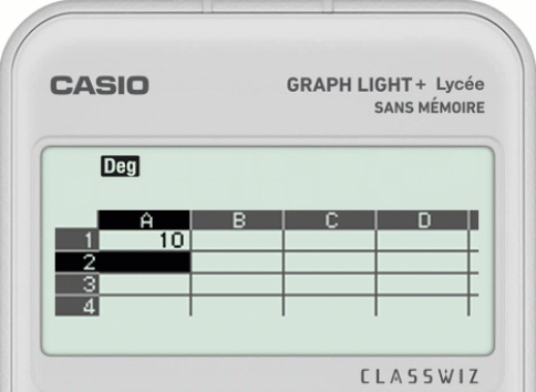 Extraire la valeur d'une cellule dans une formule avec la calculatrice CASIO GRAPH LIGHT+