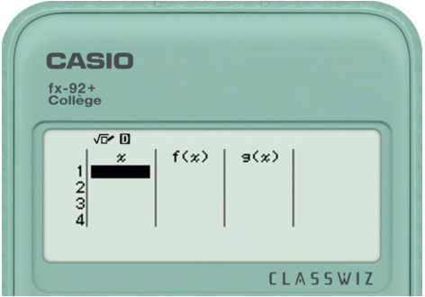 Gif fx 92+ Saisir valeurs au clavier