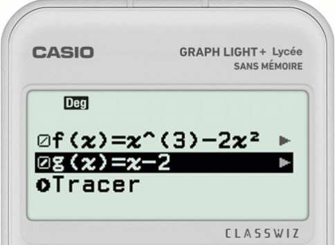 Tracer la tangente avec la calculatrice CASIO GRAPH LIGHT+