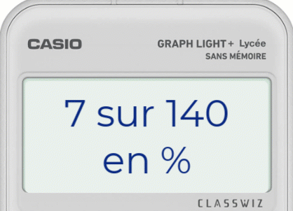 Déterminer un pourcentage ou un taux d'évolution calculatrice CASIO GRAPH LIGHT+