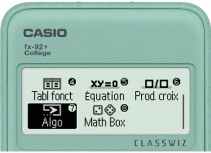 Tracer un Carré avec le menu ALGO de la calculatrice CASIO fx-92+ Collège