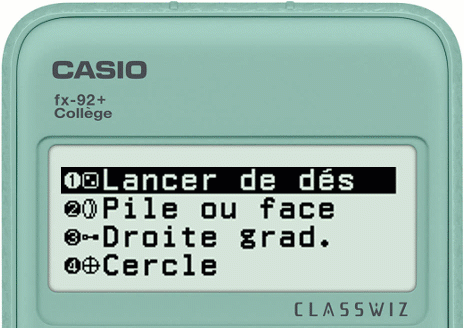 Simuler un lancer de dés avec la calculatrice CASIO fx-92+ Collège.