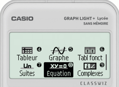 Résoudre un système d'équation avec la calculatrice CASIO GRAPH LIGHT+